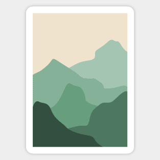 Minimalistic Abstract Snow Mountains Sticker